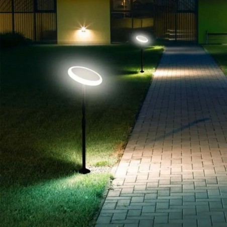 V-TAC PIANTANA LED SOLARE 8W 4000K NERA IP65 H:130cm ALTEZZA REGOLABIILE - SKU: 6669 - VT-948