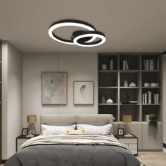 V-TAC PLAFONIRA LED 20W 3000K 2 ANELLI Ø:450mm NERO - SKU: 7000 - VT-7787