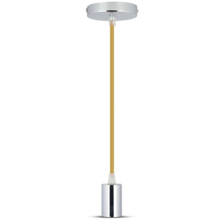 VTAC PORTALAMPADA A SOSPENSIONE PER LAMPADINA E27 IN METALLO BEIGE CON FILO BEIGE Ø:4cm - SKU: 3794 - VT-7338