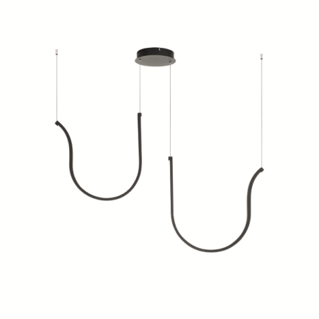 Lampada a sospensione ARQUA 2 Luci LED in metallo verniciato 102 cm NERO ONDALUCE