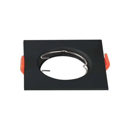 V-TAC PORTAFARETTO LED DA INCASSO QUADRATO GU10 FORO Ø:63mm NERO - SKU: 6643 - VT-930