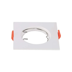 V-TAC PORTAFARETTO LED DA INCASSO QUADRATO GU10 FORO Ø:63mm BIANCO - SKU: 6642 - VT-930