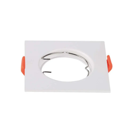 V-TAC PORTAFARETTO LED DA INCASSO QUADRATO GU10 FORO Ø:63mm BIANCO - SKU: 6642 - VT-930
