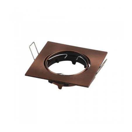 V-TAC PORTAFARETTO LED DA INCASSO QUADRATO GU10 FORO Ø:74mm ORIENTABILE 30° BRONZO - SKU: 8582 - VT-779SQ