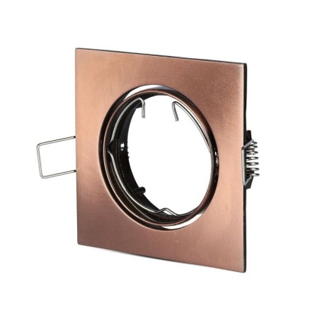 V-TAC PORTAFARETTO LED DA INCASSO QUADRATO GU10 FORO Ø:74mm ORIENTABILE 30° BRONZO - SKU: 8582 - VT-779SQ