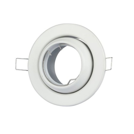 V-TAC PORTAFARETTO LED DA INCASSO ROTONDO GU10 FORO Ø:90mm ORIENTABILE 45° BIANCO - SKU: 3593 - VT-780RD