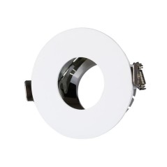 V-TAC PORTAFARETTO LED DA INCASSO ROTONDO GU10 FORO Ø:75mm ORIENTABILE 15° BIANCO INTERNO CROMATO - SKU: 3160 - VT-873
