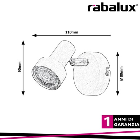 Applique konrad gu10 bianco RABALUX