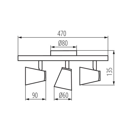 Lampada da parete-soffitto enali el-3i b - kanlux