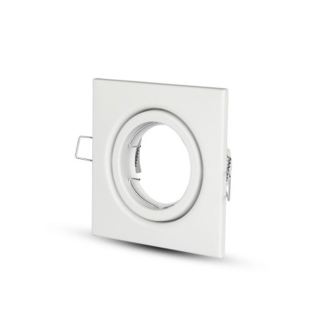 V-TAC PORTAFARETTO LED DA INCASSO QUADRATO GU10 FORO Ø:74mm ORIENTABILE 15° BIANCO - SKU: 3472 - VT-7227