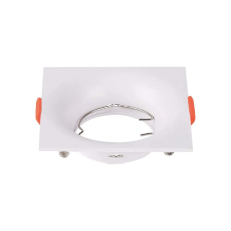 V-TAC PORTAFARETTO LED DA INCASSO QUADRATO GU10 FORO Ø:80mm BIANCO - SKU: 6634 - VT-921