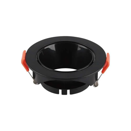 V-TAC PORTAFARETTO LED DA INCASSO ROTONDO GU10 FORO Ø:72mm NERO CON INTERNO NERO - SKU: 6646 - VT-931