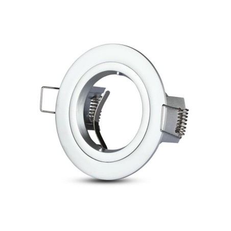 V-TAC PORTAFARETTO LED DA INCASSO ROTONDO GU10 FORO Ø:73mm GRIGIO METALLIZZATO - SKU: 3644 - VT-774