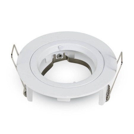 V-TAC PORTAFARETTO LED DA INCASSO ROTONDO GU10 FORO Ø:73mm BIANCO - SKU: 3642 - VT-774