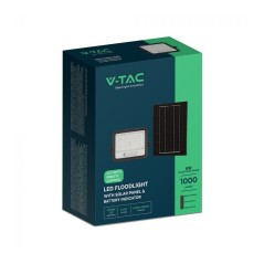 V-TAC PROIETTORE LED 100W CCT 2000K-8000K 1000LM IP65 PANNELLO SOLARE TELECOMANDO E SENSORE CREPUSCOLARE - SKU: 24083 - VT-54W