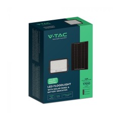 V-TAC PROIETTORE LED 200W CCT 2000K-8000K 1700LM IP65 PANNELLO SOLARE TELECOMANDO E SENSORE CREPUSCOLARE - SKU: 24084 - VT-54W