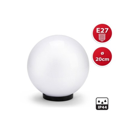 VELAMP SFERA PER ESTERNO IN PMMA Ø:200mm E27 BIANCO - SKU: SPH200
