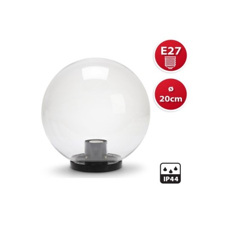 VELAMP SFERA PER ESTERNO IN PMMA Ø:200mm E27 TRASPARENTE - SKU: SPH205