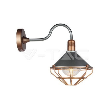 V-TAC APPLIQUE LED DA PARETE 60W IP65 PER LAMPADINA E27 BRONZO - SKU: 8973 - VT-720R