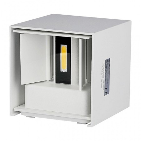 V-TAC APPLIQUE LED DA PARETE 5W 4000K 700LM IP65 QUADRATA A DOPPIO FASCIO REGOLABILE BIANCO - SKU: 217088 - VT-759