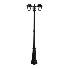 VTAC LAMPIONE CON 2 LANTERNE H 199cm PORTALAMPADA E27 NERO IP44 - SKU: 7062 - VT-739