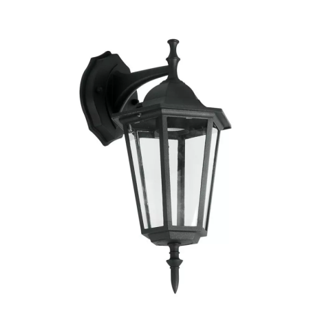 VTAC LANTERNA A MURO CON PORTALAMPADA E27 NERA IP44 - SKU: 7068 - VT-750