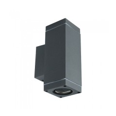 V-TAC APPLIQUE DA PARETE PER LAMPADINA GU10 A 2 FASCI DI LUCE IP44 IP44 GRIGIO - SKU: 8627 - VT-842