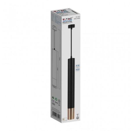 V-TAC PORTAFARETTO LED A SOSPENSIONE GU10 D:60x500mm NERO - SKU: 6689 - VT-977